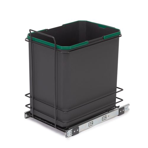 Emuca Recycle 1x35liter Recyclingbak Voor Bodembevestiging En Handmatig Uitschuifbaar In Keukenblok